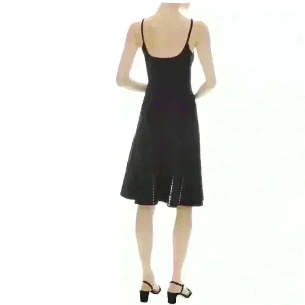 Sandro Paris "Winsley" Black Thin Strap Pointelle Knit Dress Size 38/ US 4-6 EUC - Picture 3 of 12